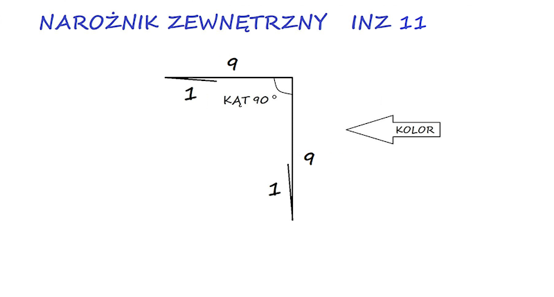 NAROŻNIK ZEWNĘTRZNY STAL INZ11 BIAŁY 9010