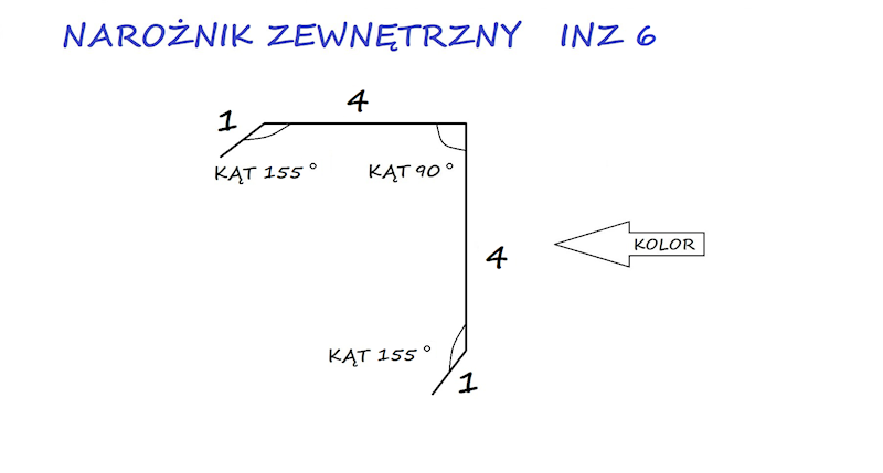 NAROŻNIK ZEWNĘTRZNY STAL INZ 6 CZERWONY RAL RR028