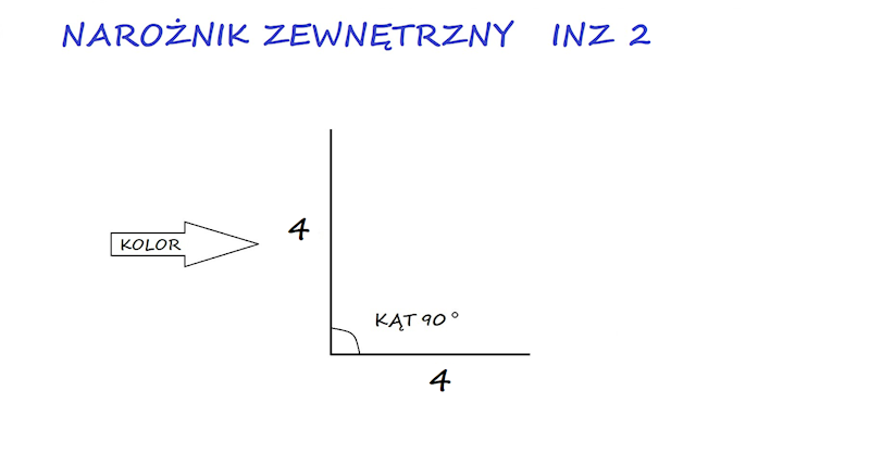 NAROŻNIK ZEWNĘTRZNY STAL INZ 2 CZERWONY RR028