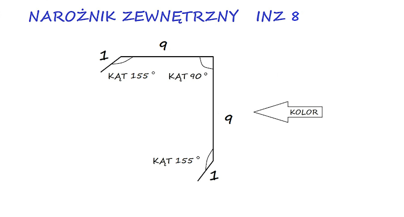 NAROŻNIK ZEWNĘTRZNY STAL INZ 8 BRĄZOWY 8017
