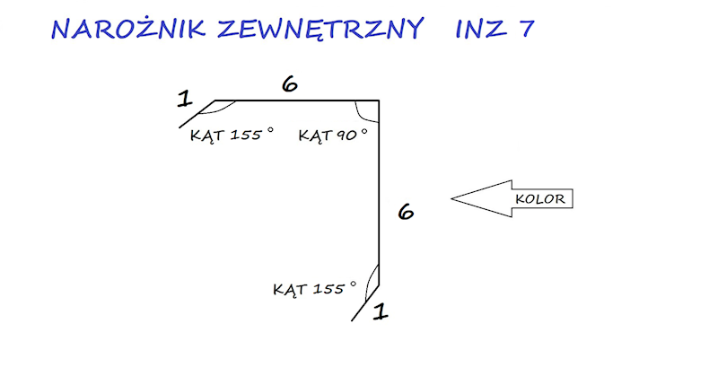NAROŻNIK ZEWNĘTRZNY STAL INZ 7 CZARNY RR 033 PMG
