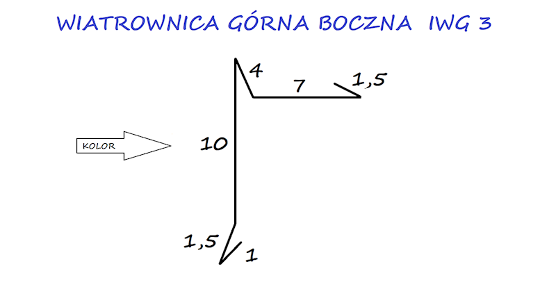 WIATROWNICA GÓRNA BOCZNA STAL IWG3 WIŚNIA 3005