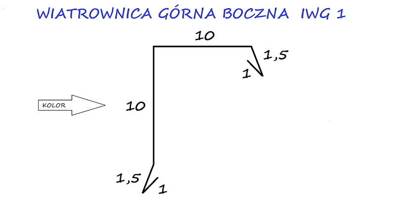 WIATROWNICA GÓRNA BOCZNA STAL IWG1 CZERWONA RR028
