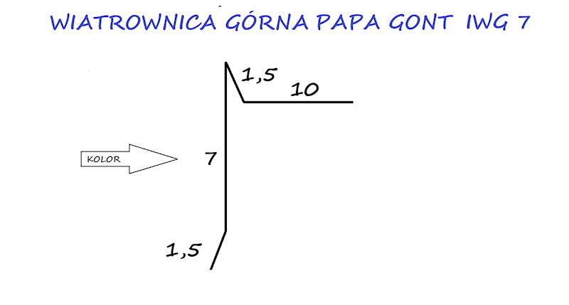 WIATROWNICA GÓRNA BOCZNA STAL IWG7 CZERWONA RR028