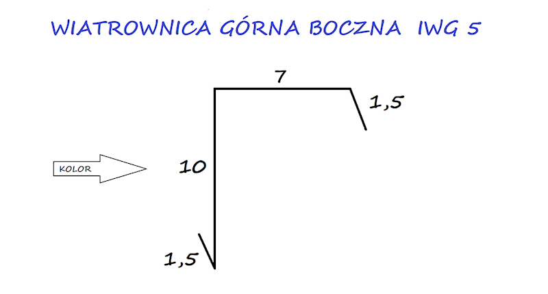 WIATROWNICA GÓRNA BOCZNA STAL IWG5 WIŚNIA 3005