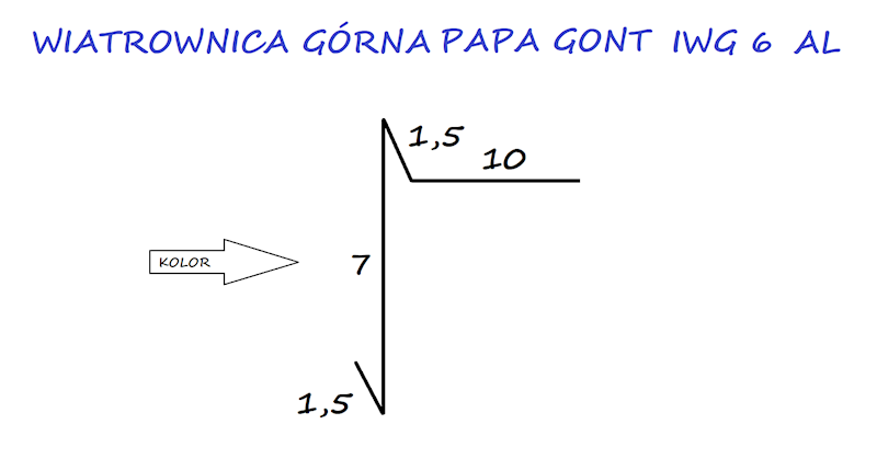 WIATROWNICA GÓRNA BOCZNA ALU.IWG6 GRAFIT 7021