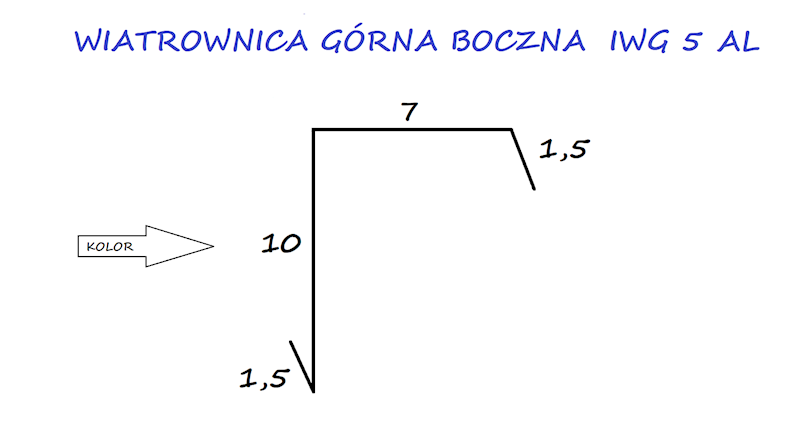 WIATROWNICA GÓRNA BOCZNA ALU.IWG5 GRAFIT 7021