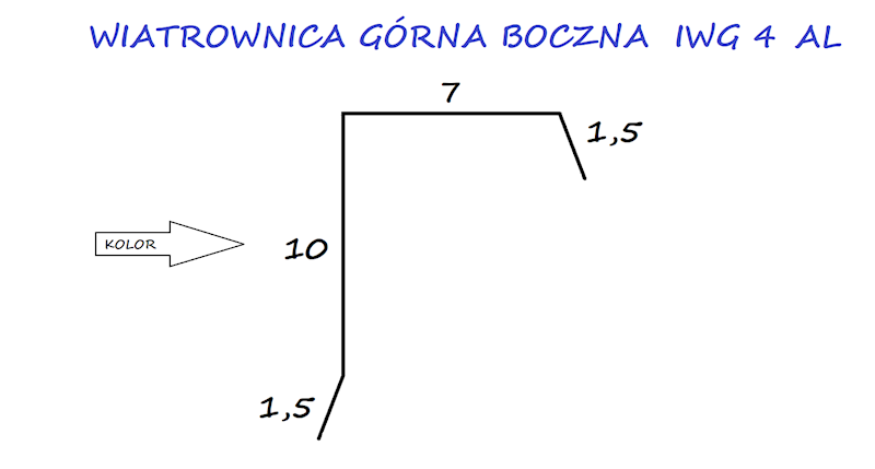 WIATROWNICA GÓRNA BOCZNA ALU.IWG4 CZARNY 9005