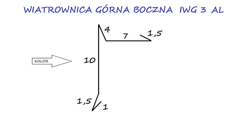 WIATROWNICA GÓRNA BOCZNA ALU.IWG3 CEGLASTY 8004