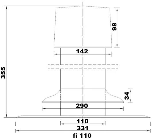 KOMINEK WENTYLACYJNY DO PAPY  60.28   FI 110/H355