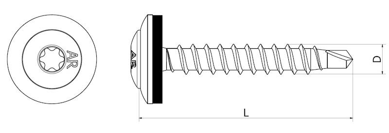 WKRĘTY FARMERY UFO/TORX 4,8x20 mm RAL 9010