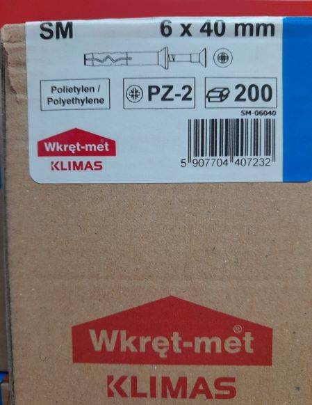 Kołek rozp. 6 x 40  L 200 szt