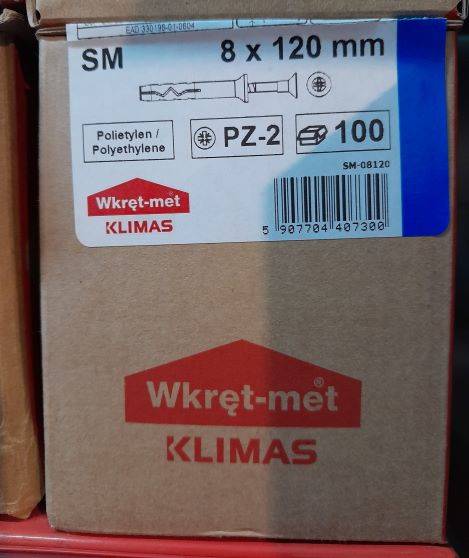 Kołek rozp. 8 x 120 L  100 szt