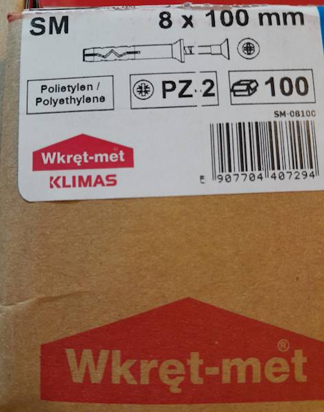 Kołek rozp. 8 x 100  L 100szt