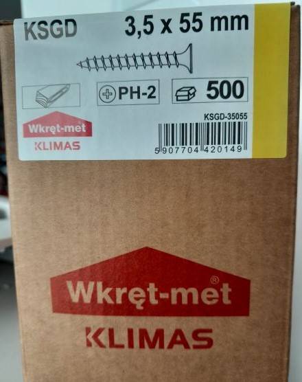 Wkręt D 3,5x55   500szt