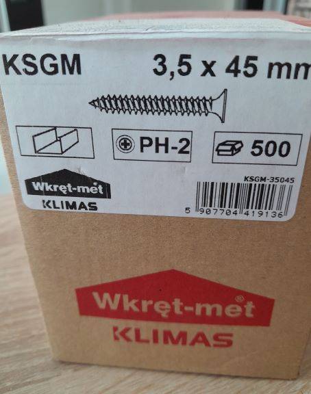 Wkręt M 3,5x45   500szt