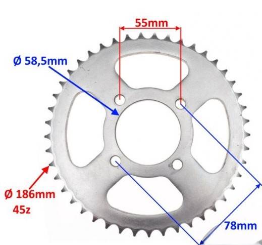 Zębatka tylna Junak RX 125 Z-45 428/58