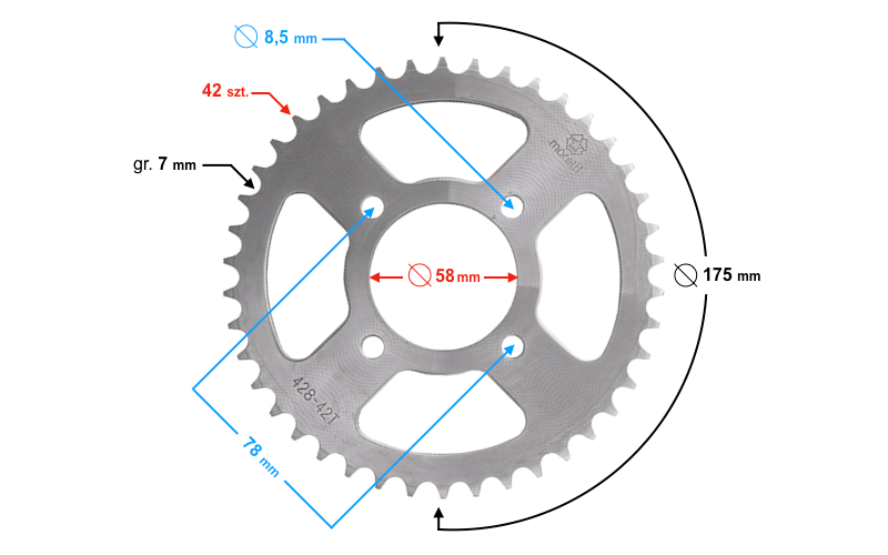 Zębatka tylna  Z-42  Suzuki GN 125   /428/58
