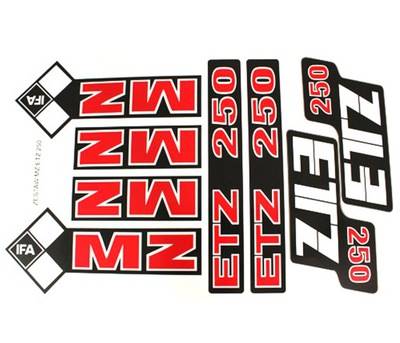 Naklejka ETZ 250 kpl. czerwone