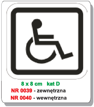 Naklejka na samochód osoba niepełnosprawna nr. 0039