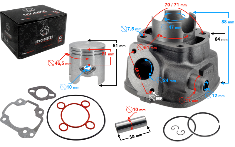 Cylinder Aprillia SR50   47mm  kpl.