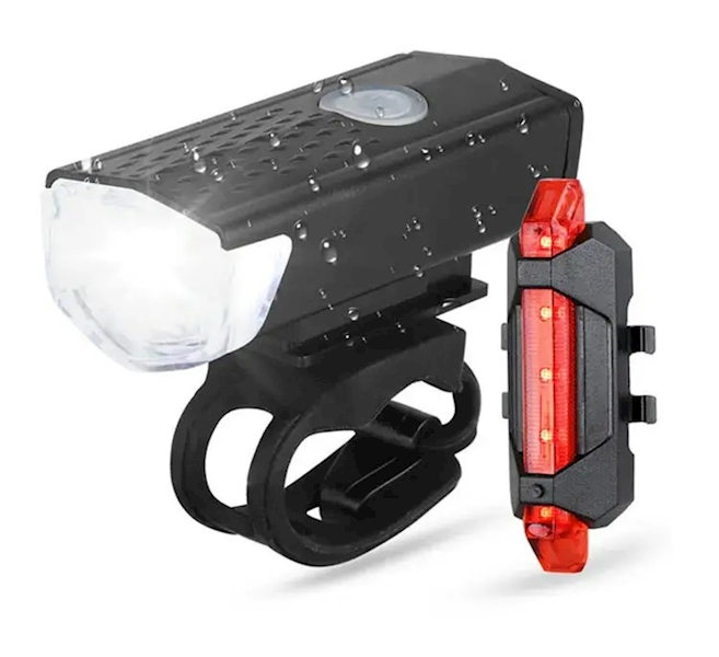 Lampki rowerowe P + T kpl. USB