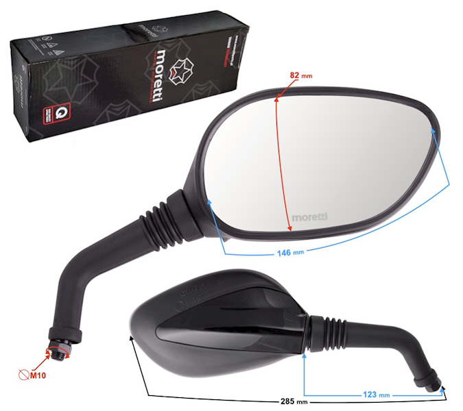 Lusterko motocyklowe   NHT    M-10  kpl. z homologacją