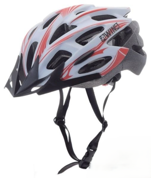 Kask rowerowy biało-czerwony 