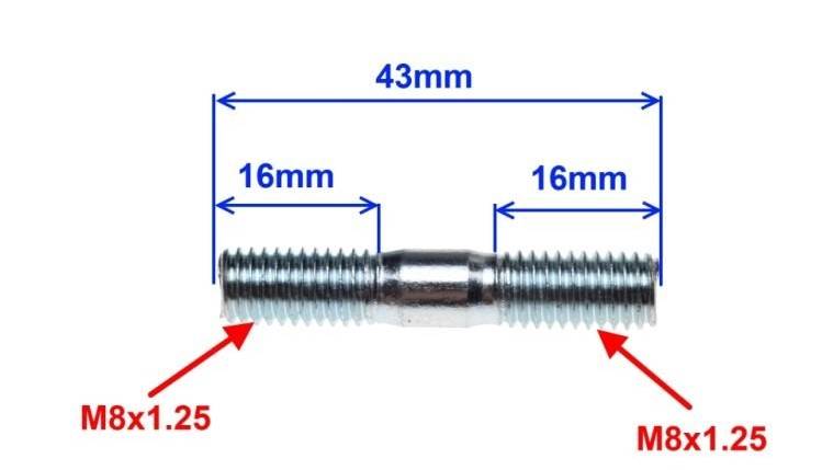 Szpilka wydechu 4T    M8 / 43mm    2szt.