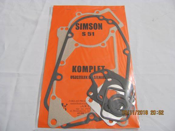 Komplet uszczelek Simson S-51 /klingierit polskie/
