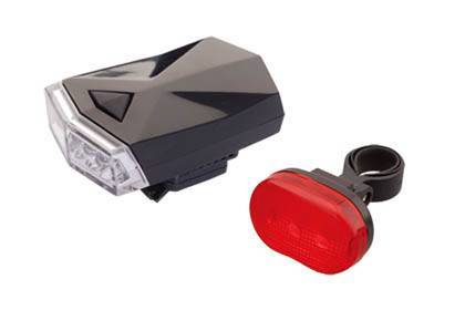 Lampka rowerowa smart kpl.przód 4-led+tył z bateriami