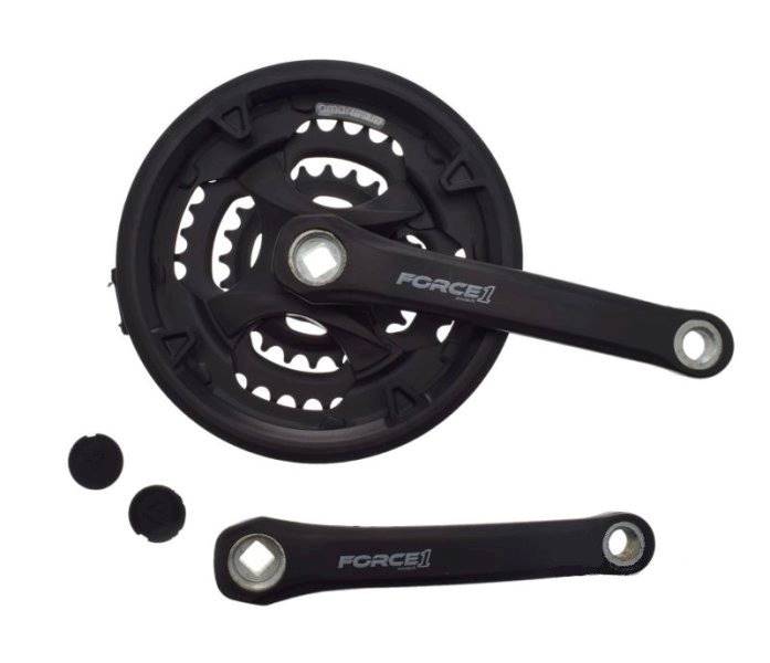 Mechanizm korbowy MTB kpl. czarny 28/38/48/