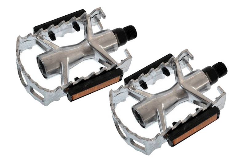 Pedały aluminiowe MTB srebrne kpl.