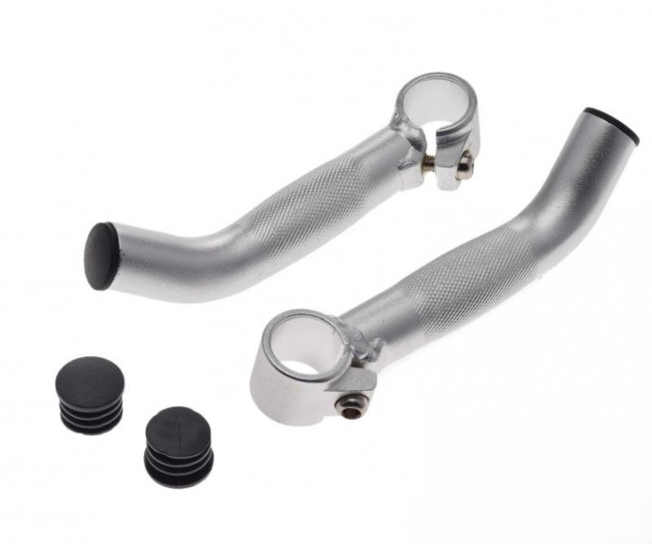 Rogi kierownicy aluminiowe srebrne
