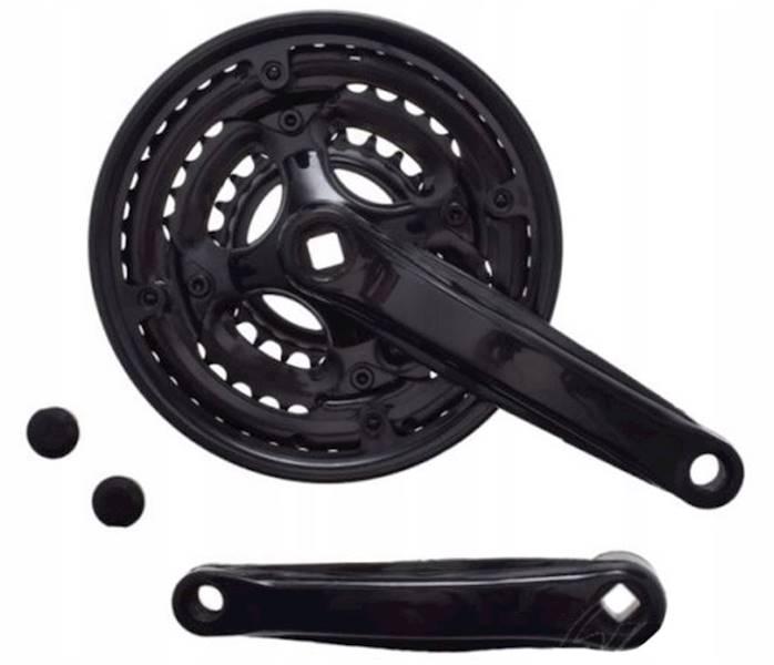 Mechanizm korbowy MTB aluminiowy czarny 42/34/24