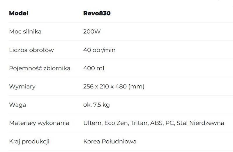 Kuvings Wyciskarka REVO830 czarna