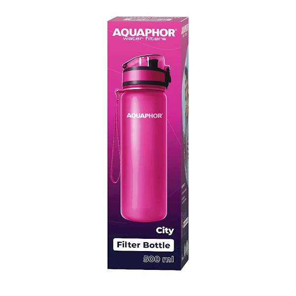 AQ butelka filtrująca City 0,5l różowa 897245 