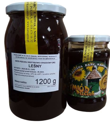Miód Barć KAMIANNA  Leśny nektar/spadź 1,2kg