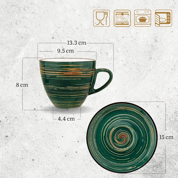 WILMAX filiżanka zielona 300ml WL-669536/A