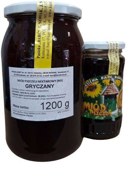 Miód Barć KAMIANNA Gryczany 1200g