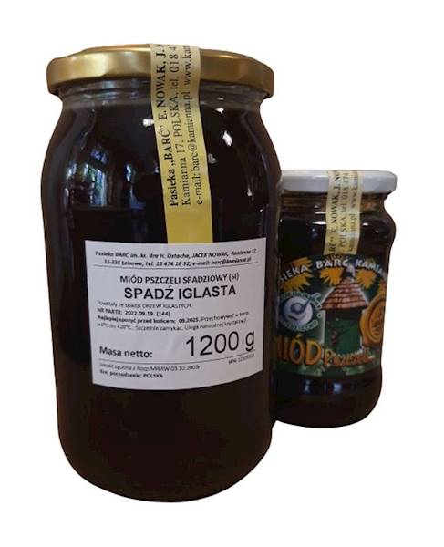 Miód Barć KAMIANNA Spadź iglasta 1200g