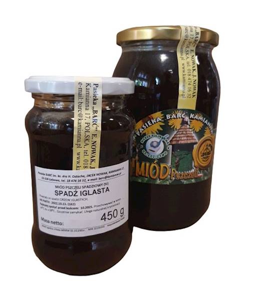 Miód Barć KAMIANNA Spadź iglasta 450g