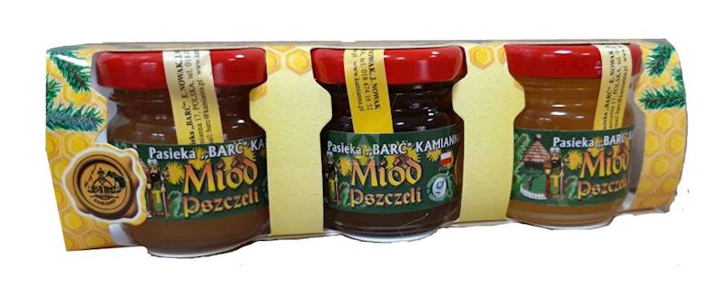 Miód Barć Zestaw 3x50g akacja/spadź igl./wielokw.