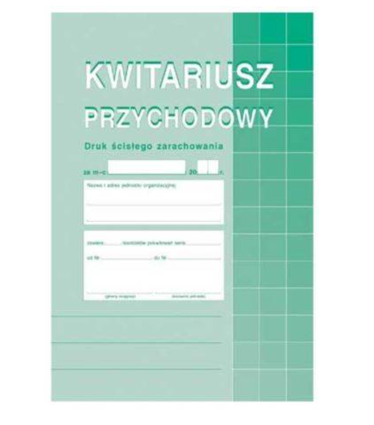 Druk kwitariusz przychodowy A5 samokop. 400-3/M