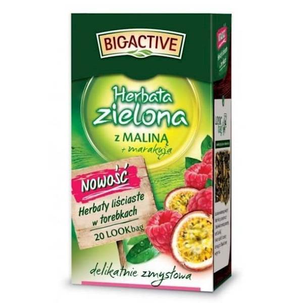 Herbata BIG ACTIVE zielona, malina i marakuja a'20