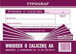 Druk wniosek o zaliczkę /TYP
