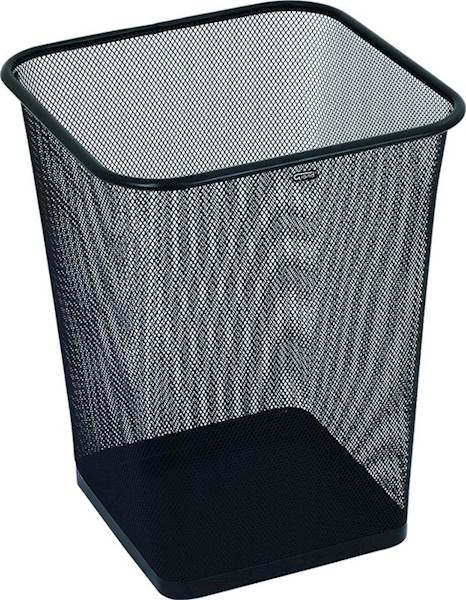 Kosz na pap. met. siat.czarny 18L GR-017 kwadr