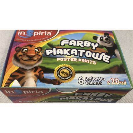 Farby plak. 6 kol. 20 ml. INSPIRIA