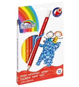 Kredki 12 kol. Super Soft Fiorello ost. trój.JUMBO