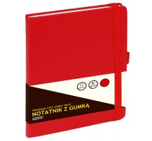 Notatnik A5 80 k krata GRAND z gumką czerwony 